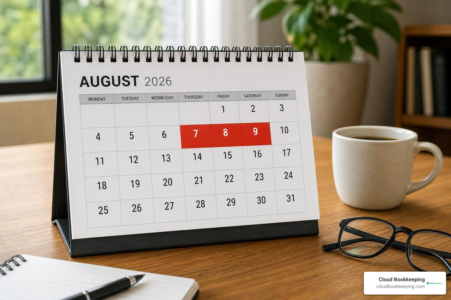 Calendar marking August 2026 tax free weekend Texas 2026 dates