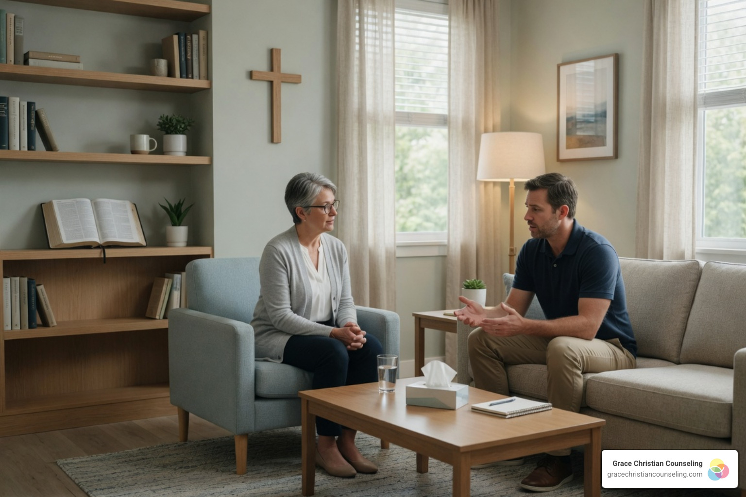 Supportive family talking together, highlighting generational healing Supportive family talking together, highlighting generational healing