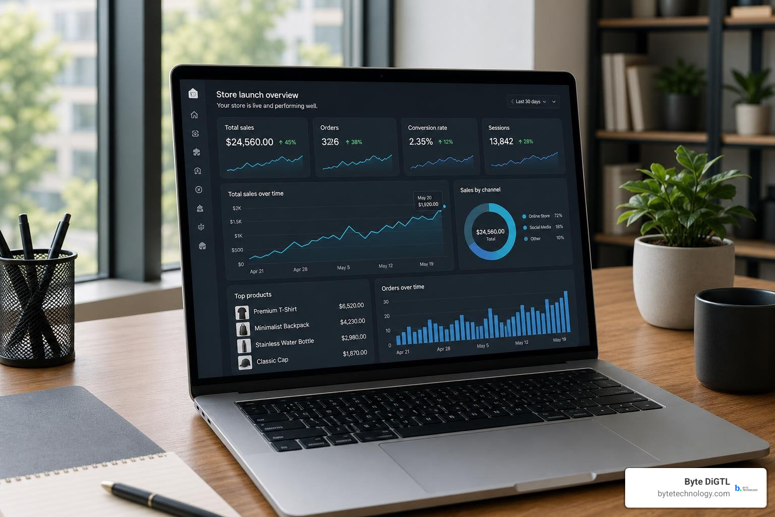 Shopify store launch success dashboard Shopify store launch success dashboard