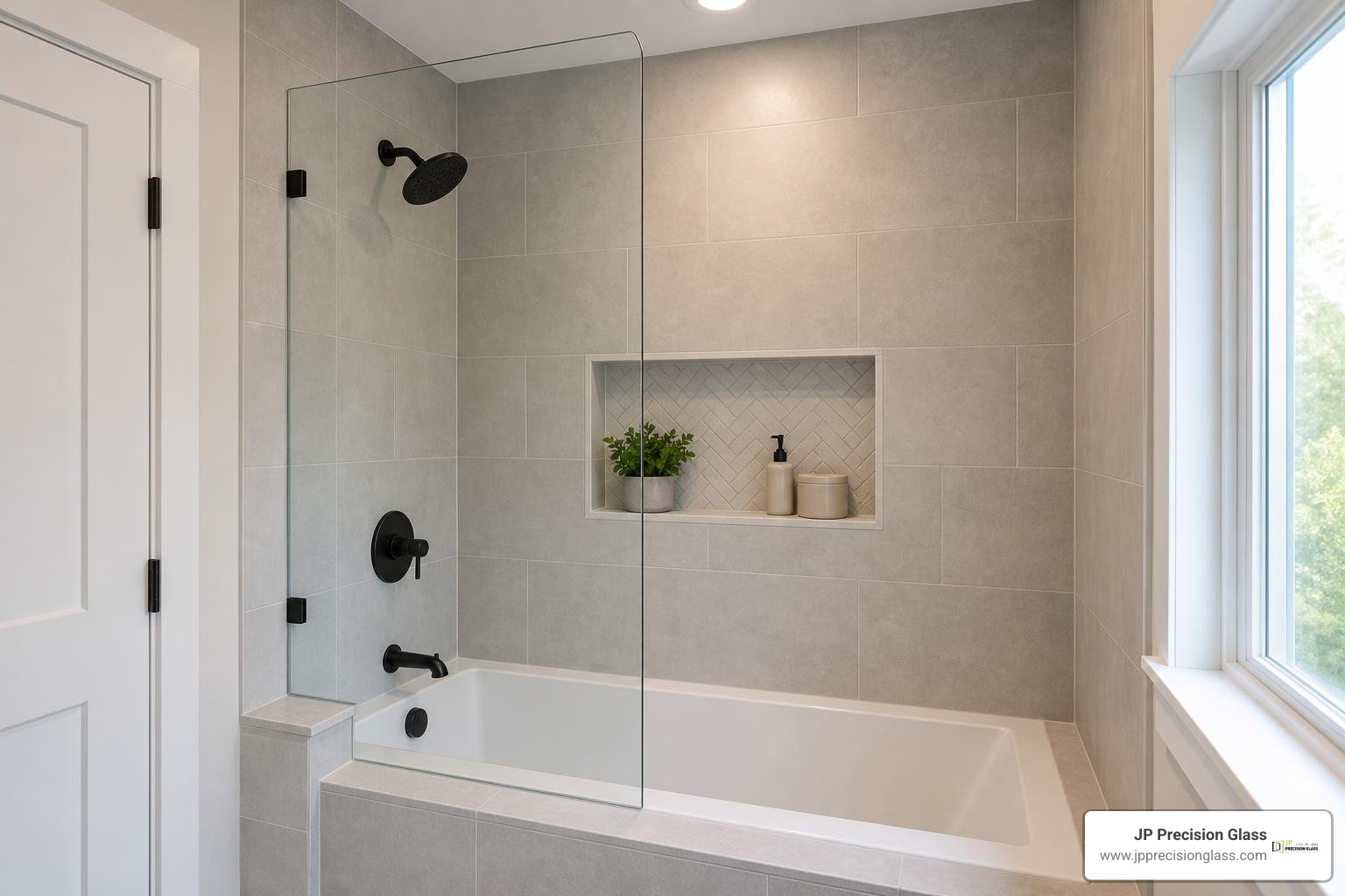 modern frameless glass panel on an alcove tub modern frameless glass panel on an alcove tub