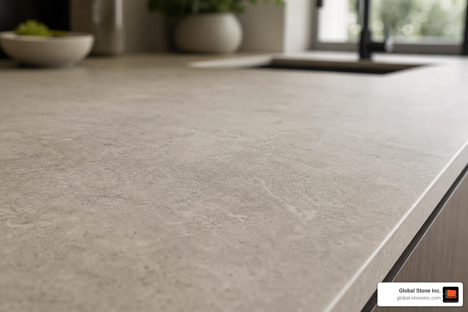 close-up of a Silestone suede finish countertop showing the soft matte texture