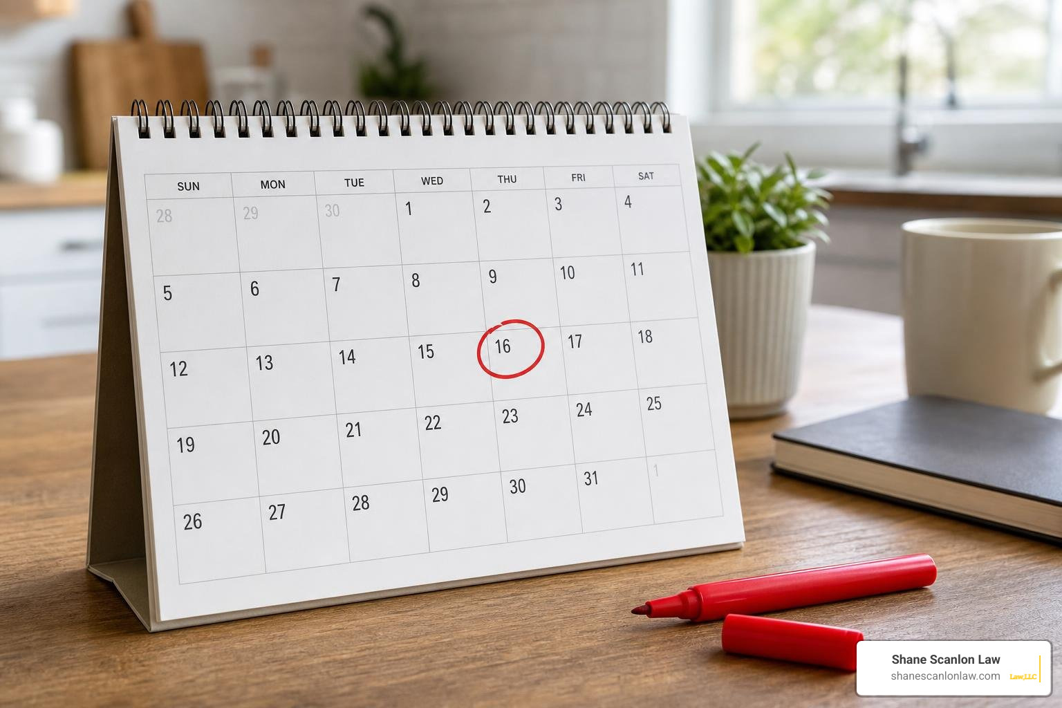 Marking the 10-day Pennsylvania PFA hearing window on a calendar Marking the 10-day Pennsylvania PFA hearing window on a calendar