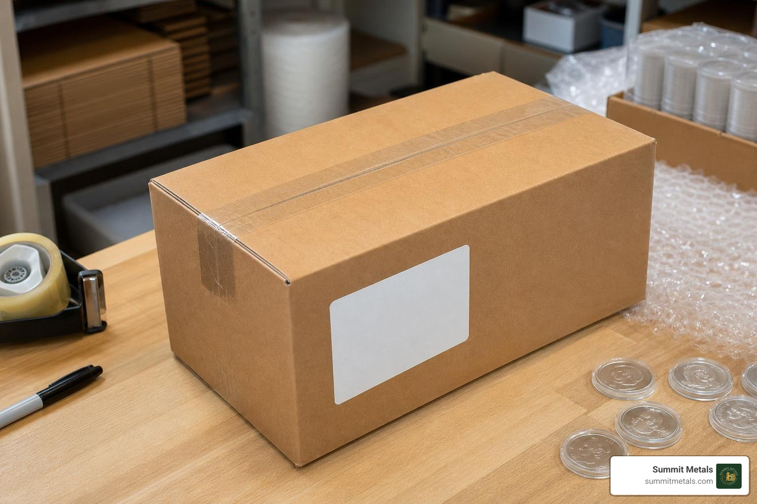 securely packaged silver coins in a heavy duty shipping box ready for transit securely packaged silver coins in a heavy duty shipping box ready for transit