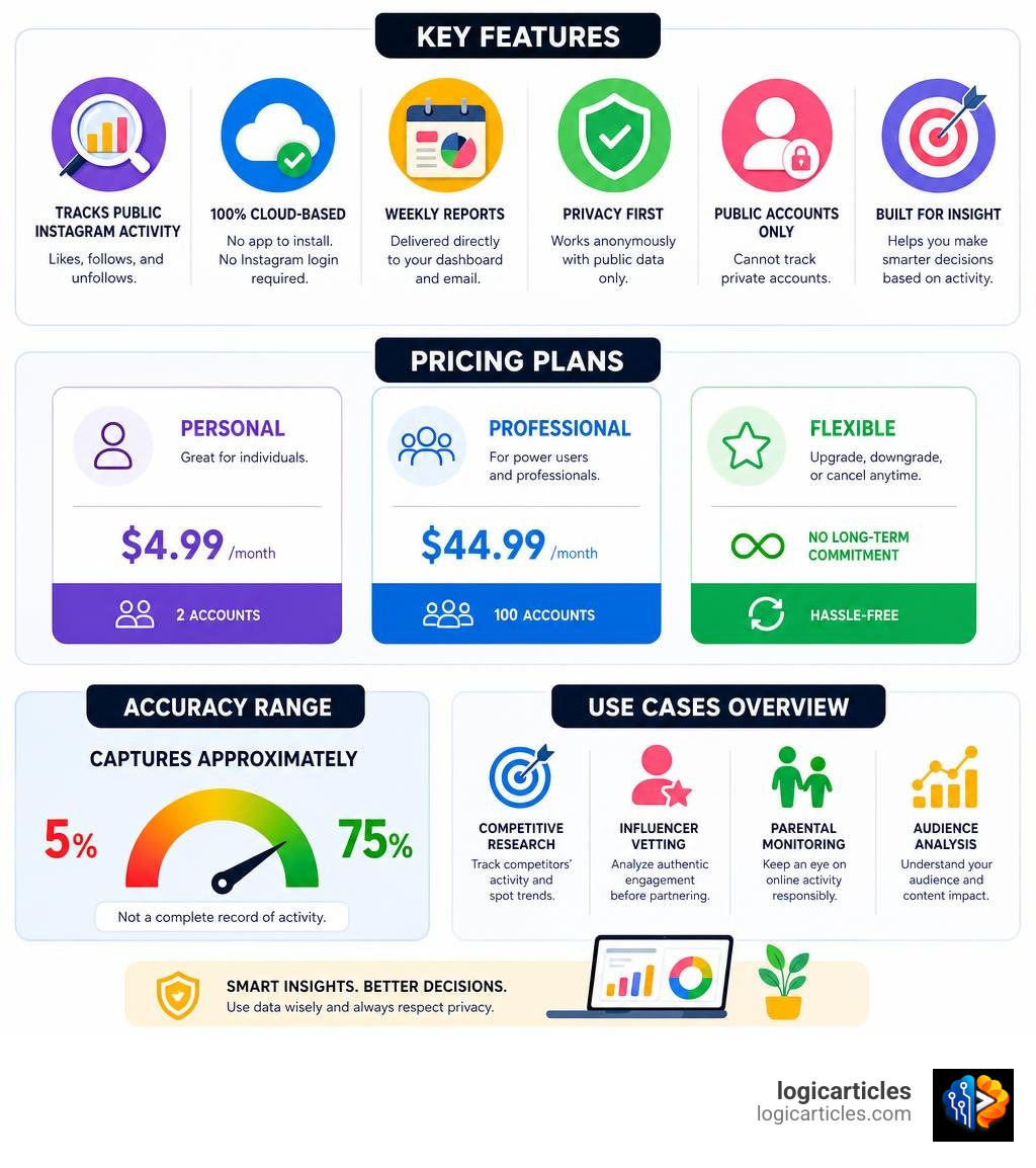 Snoopreport key features, pricing plans, accuracy range, and use cases overview infographic infographic