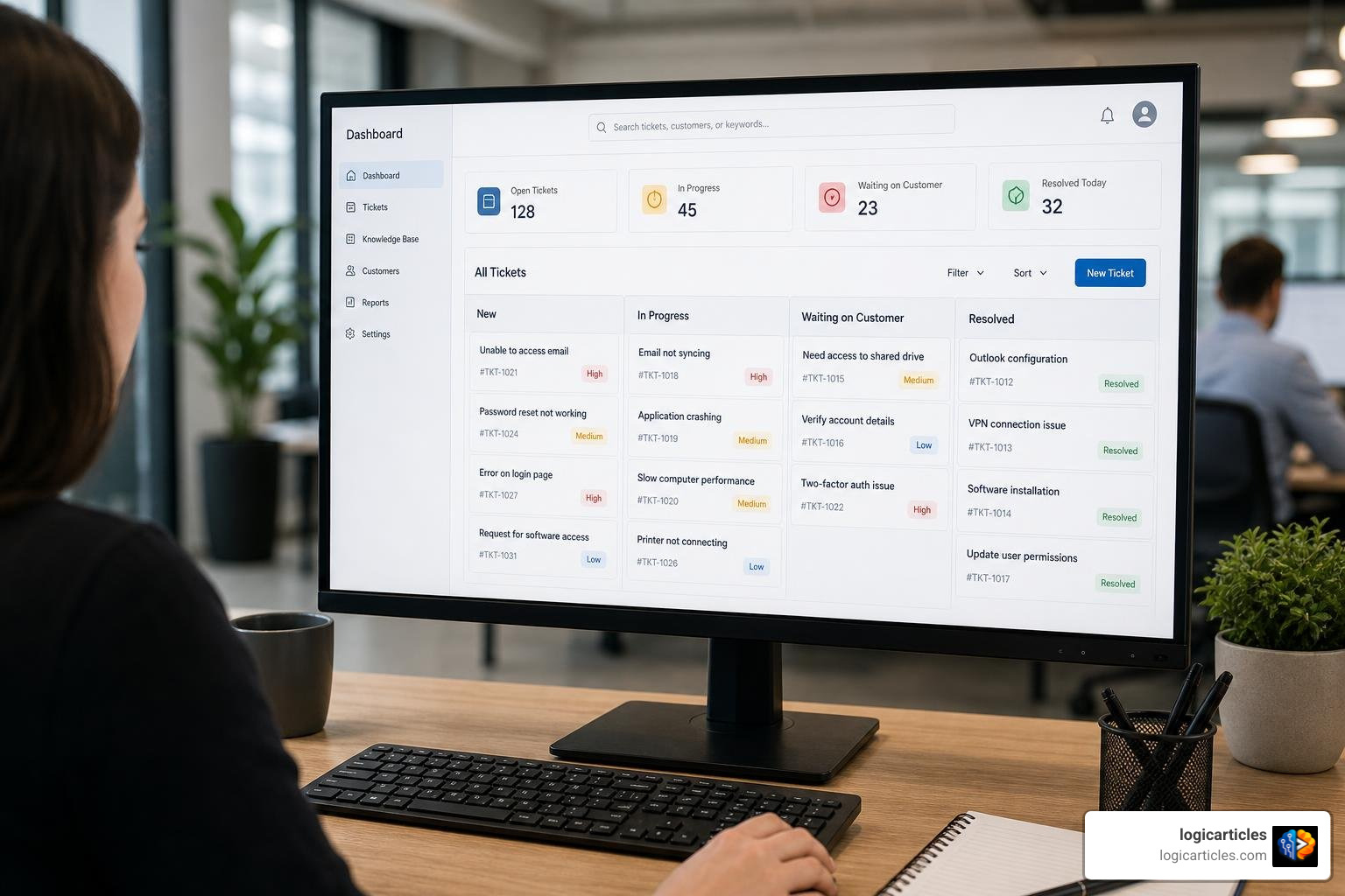 ticketing software dashboard customer support IT service desk
