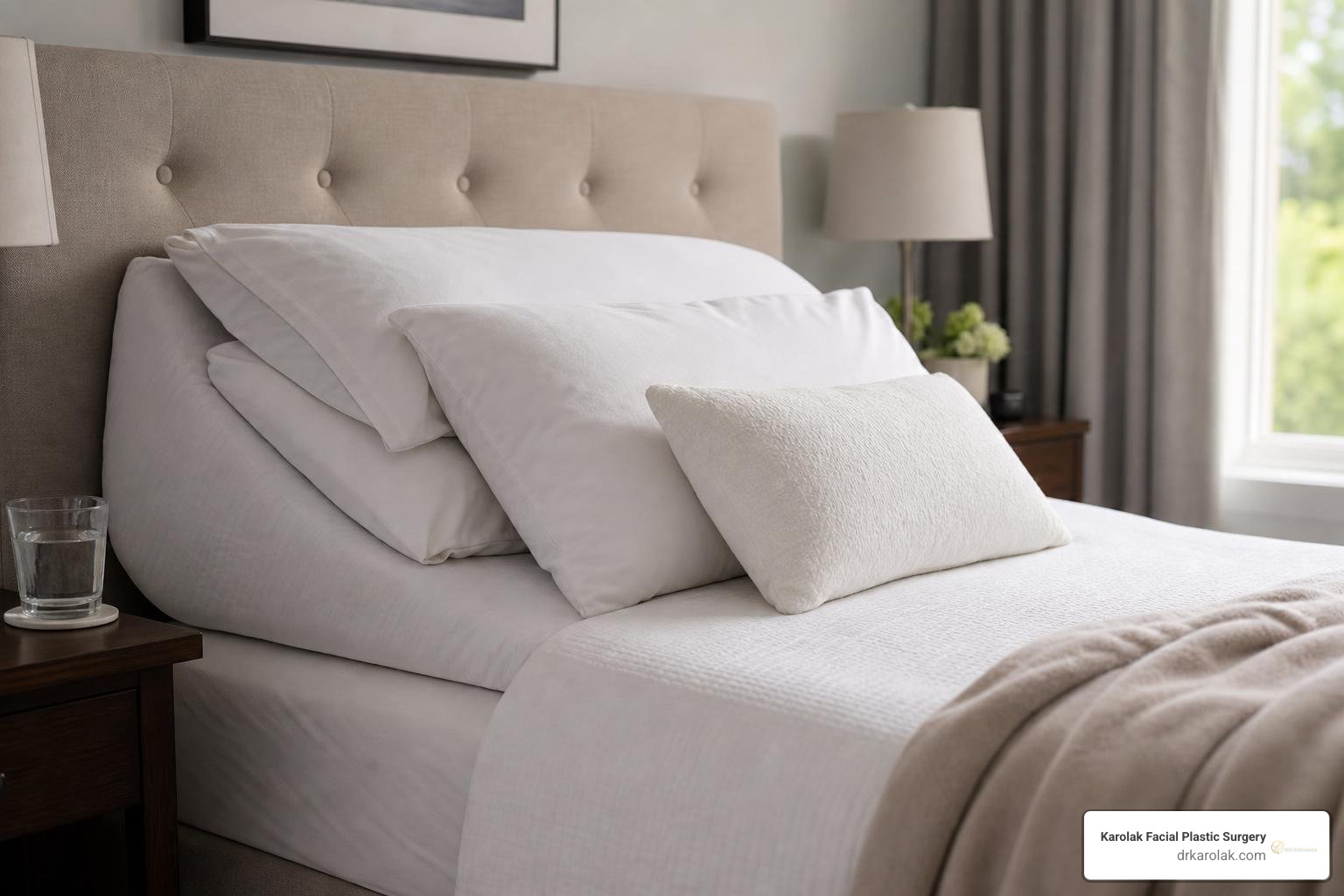 comfortable recovery setup with elevated pillows comfortable recovery setup with elevated pillows