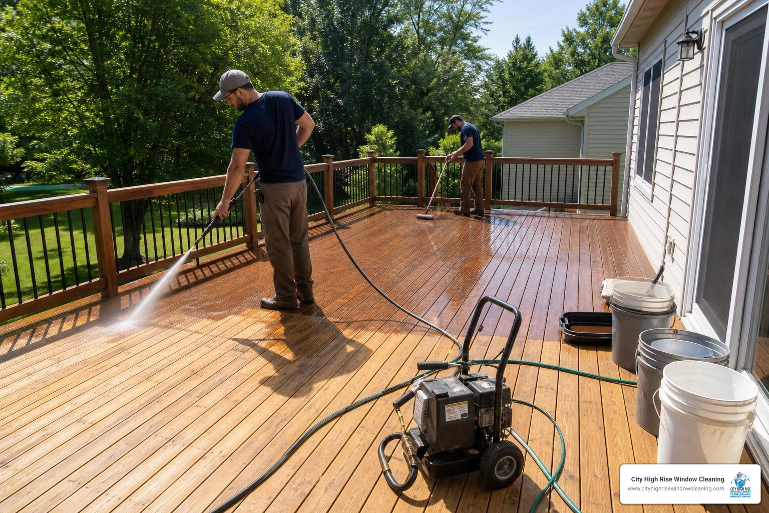 Professional deck power washing and staining in New York Professional deck power washing and staining in New York