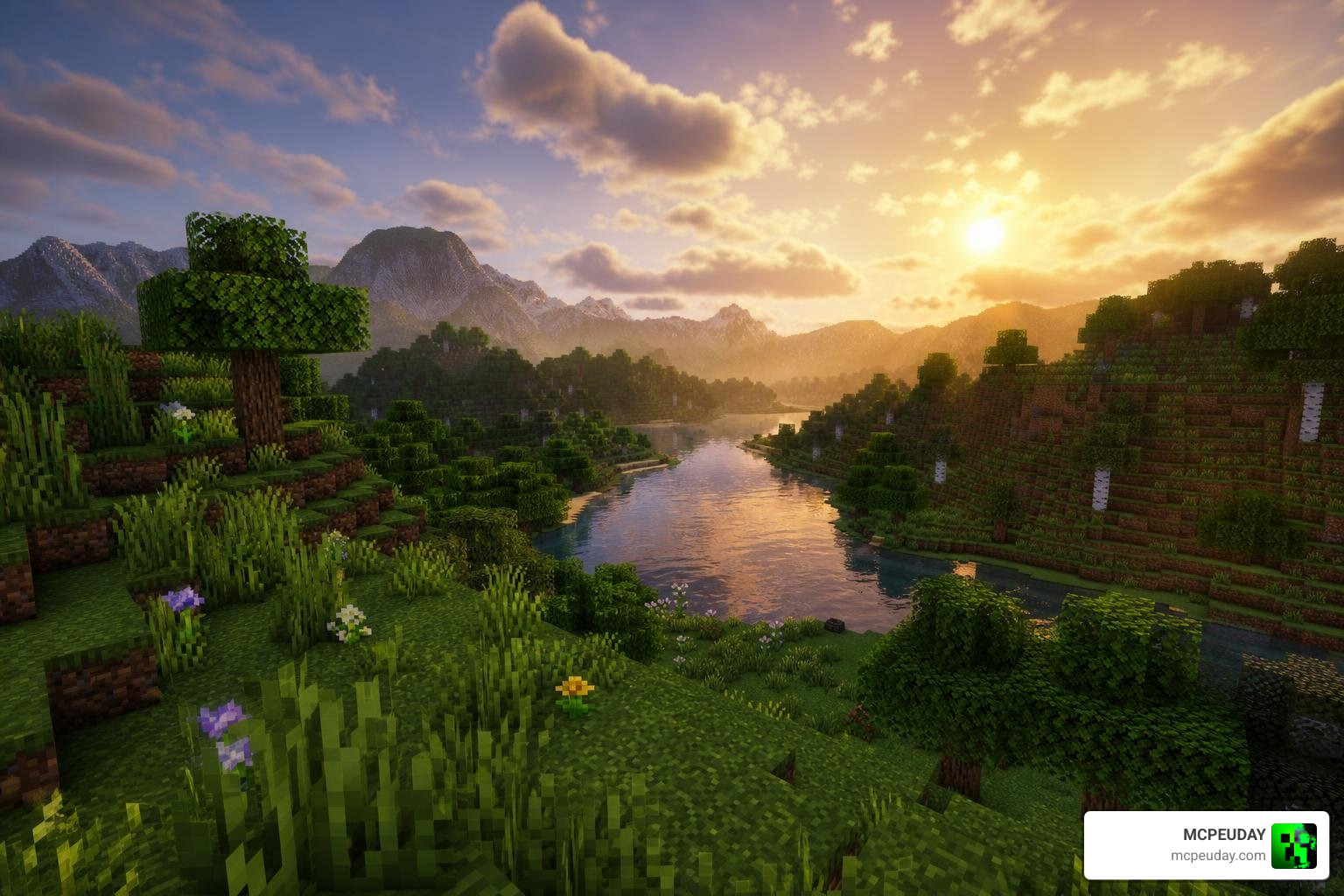 Realistic Minecraft shader gameplay featuring Chromatic Visuals