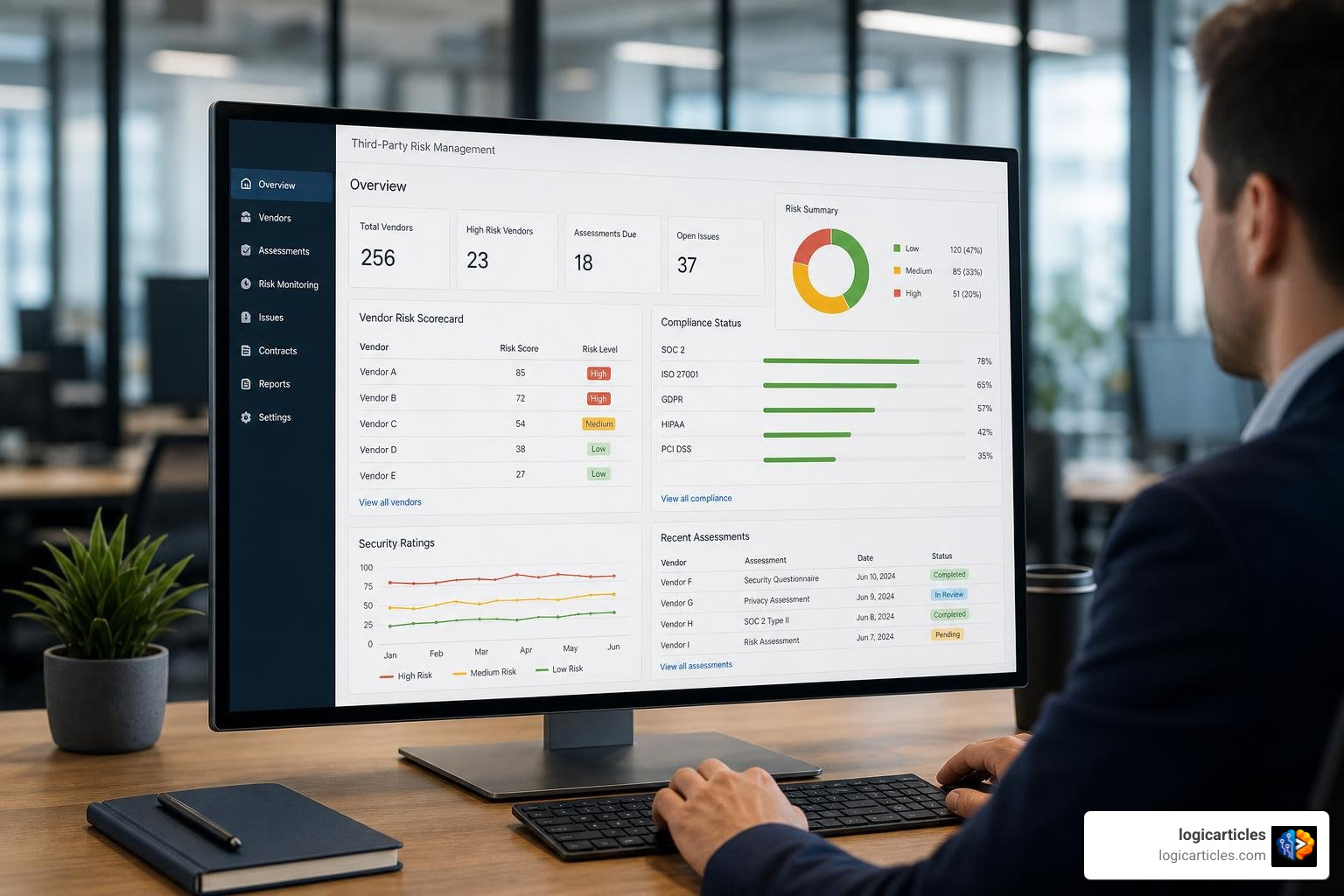 3rd party risk management software dashboard