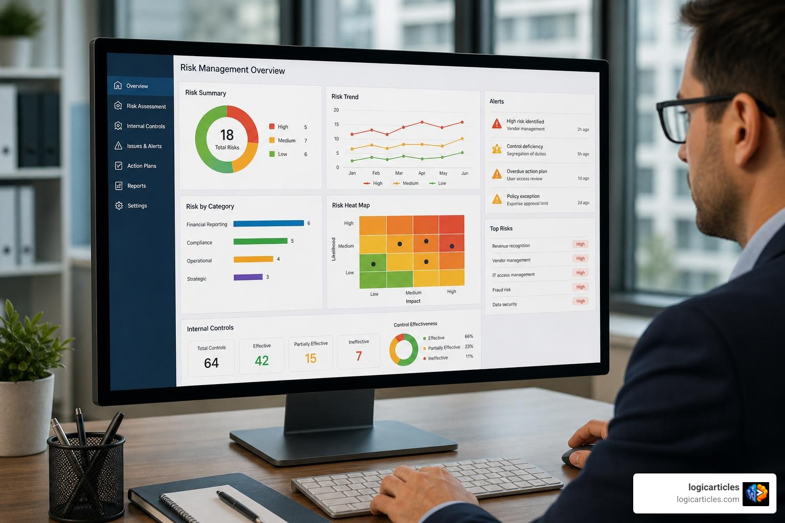 accounting software risk management dashboard