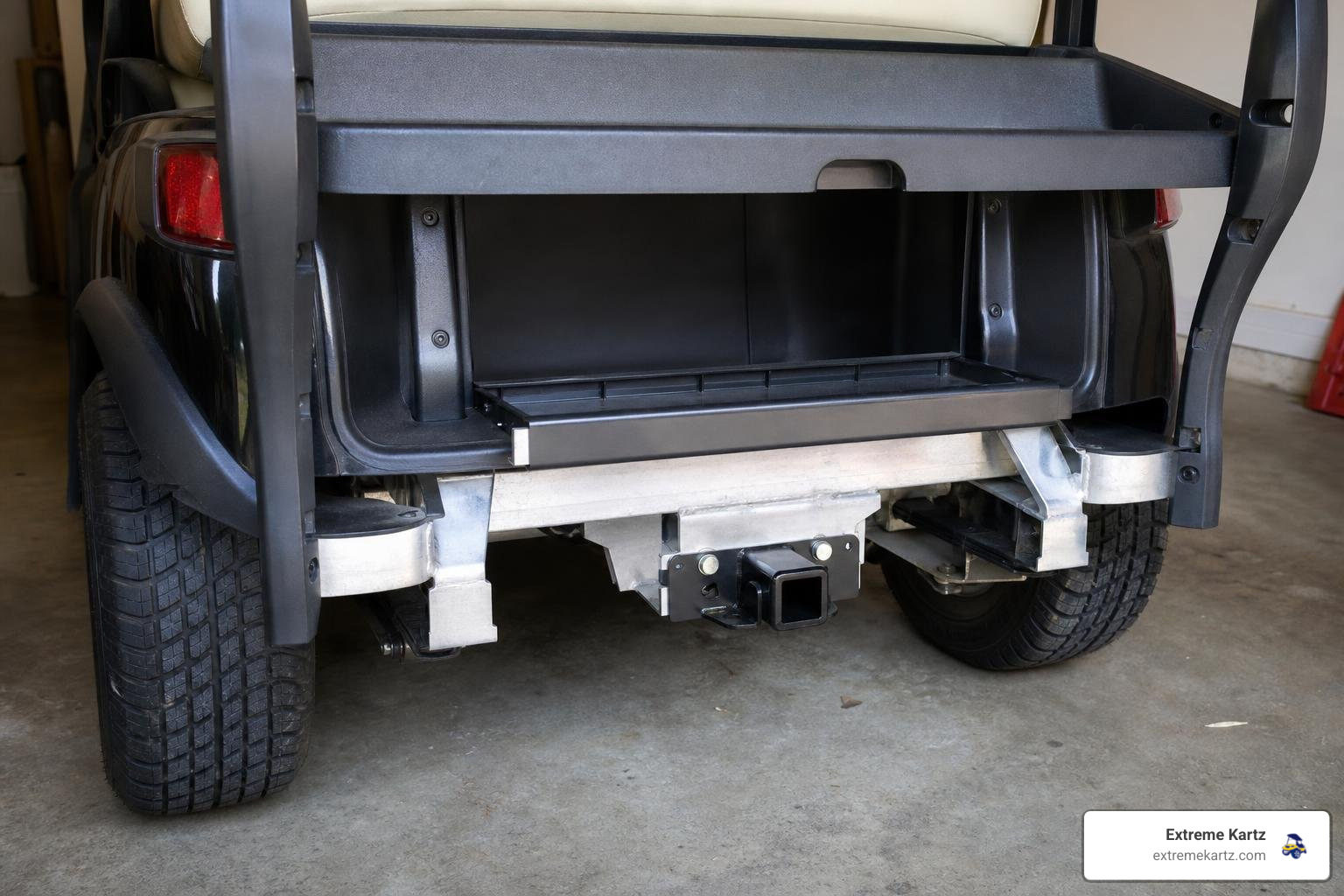 Accurate Club Car Precedent rear frame and hitch mounting area without rear seat