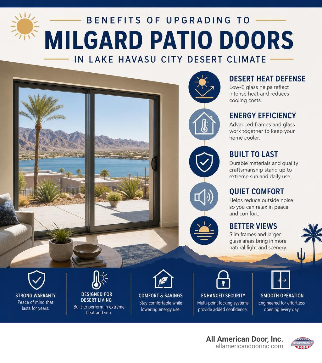 Infographic: Benefits of upgrading to Milgard patio doors in Lake Havasu City desert climate infographic Infographic: Benefits of upgrading to Milgard patio doors in Lake Havasu City desert climate infographic