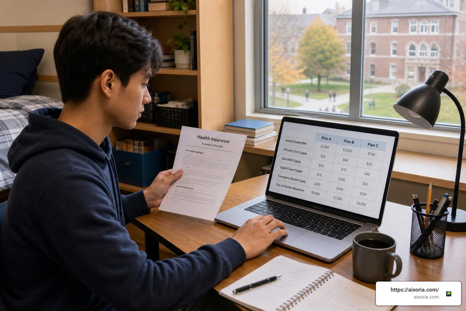 Comparison of student insurance deductibles, copays, and out-of-pocket maximums