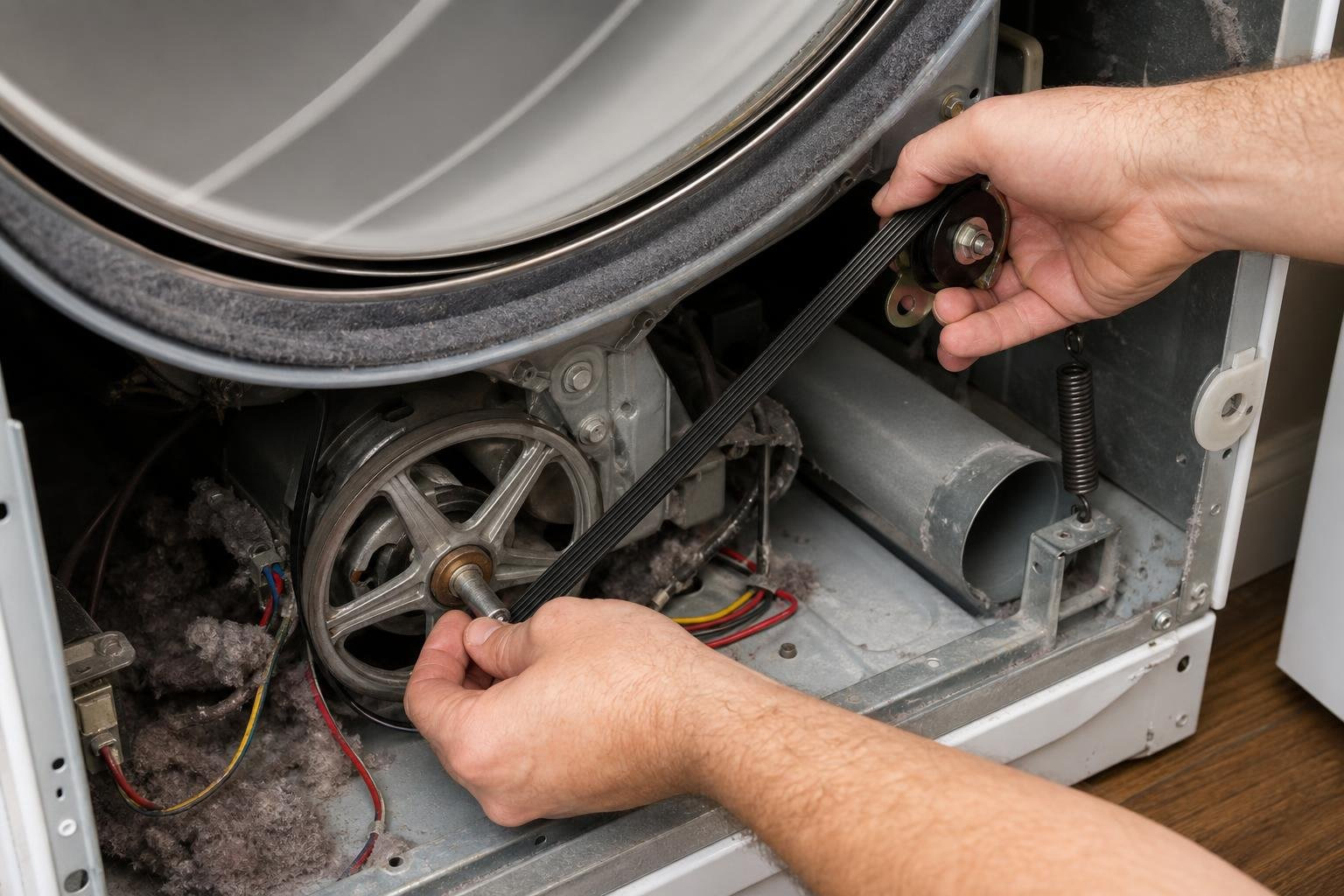 routing a new dryer belt