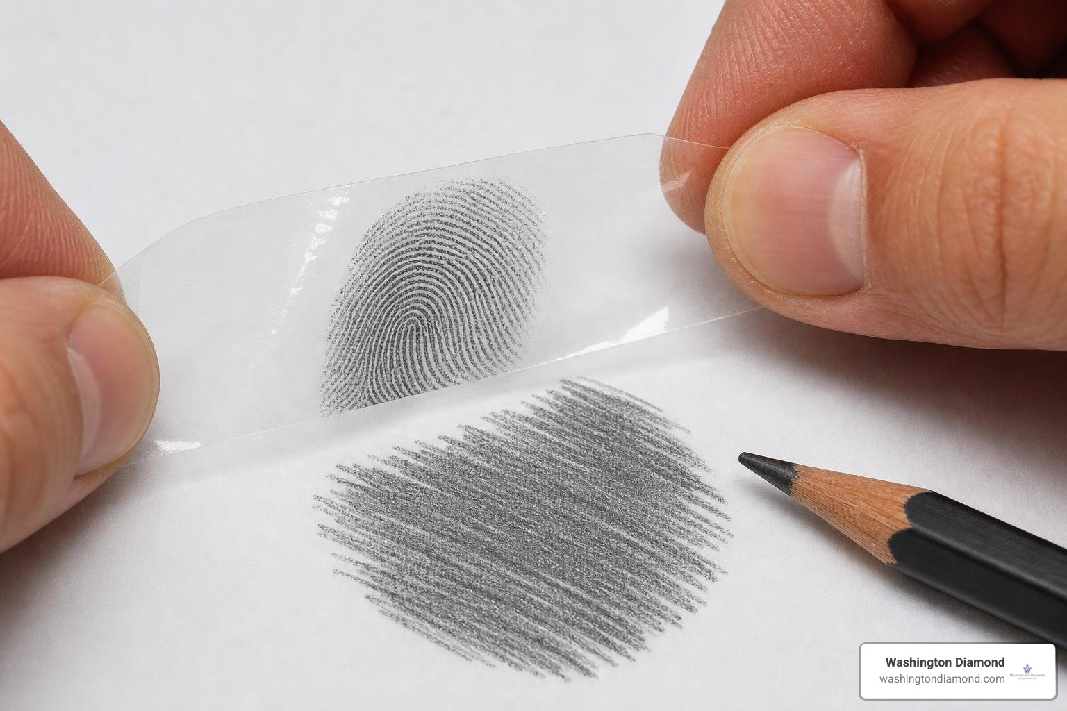 pencil and tape fingerprint capture method showing clear ridges on white paper pencil and tape fingerprint capture method showing clear ridges on white paper