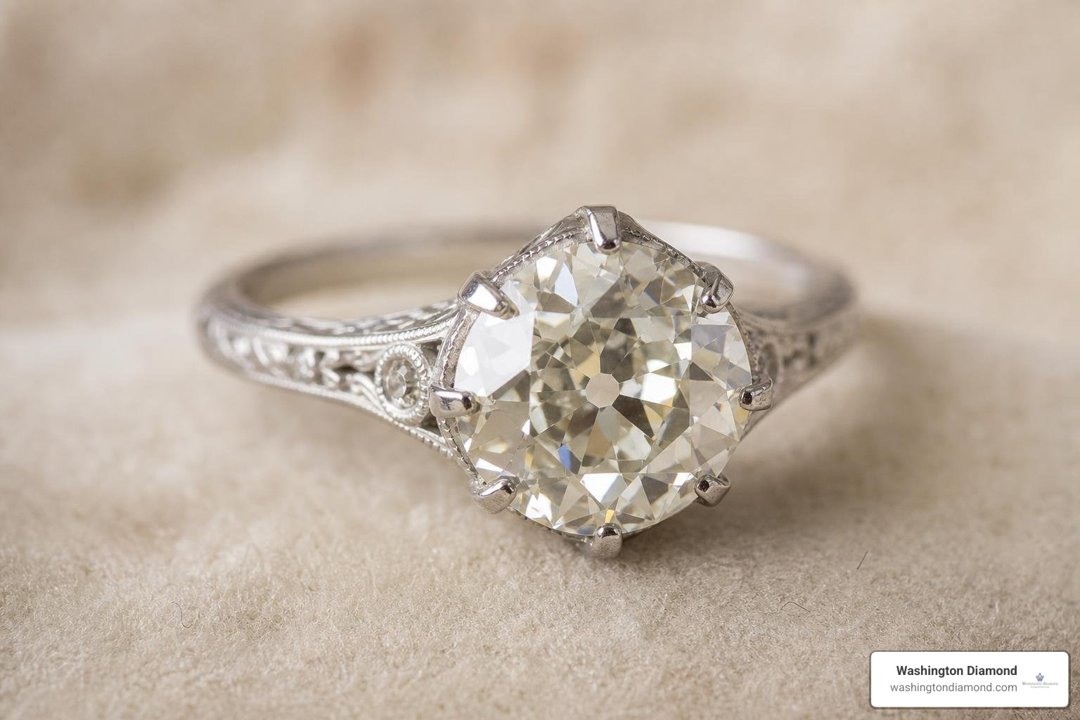 Old European cut diamond showing distinctive high crown and small table Old European cut diamond showing distinctive high crown and small table