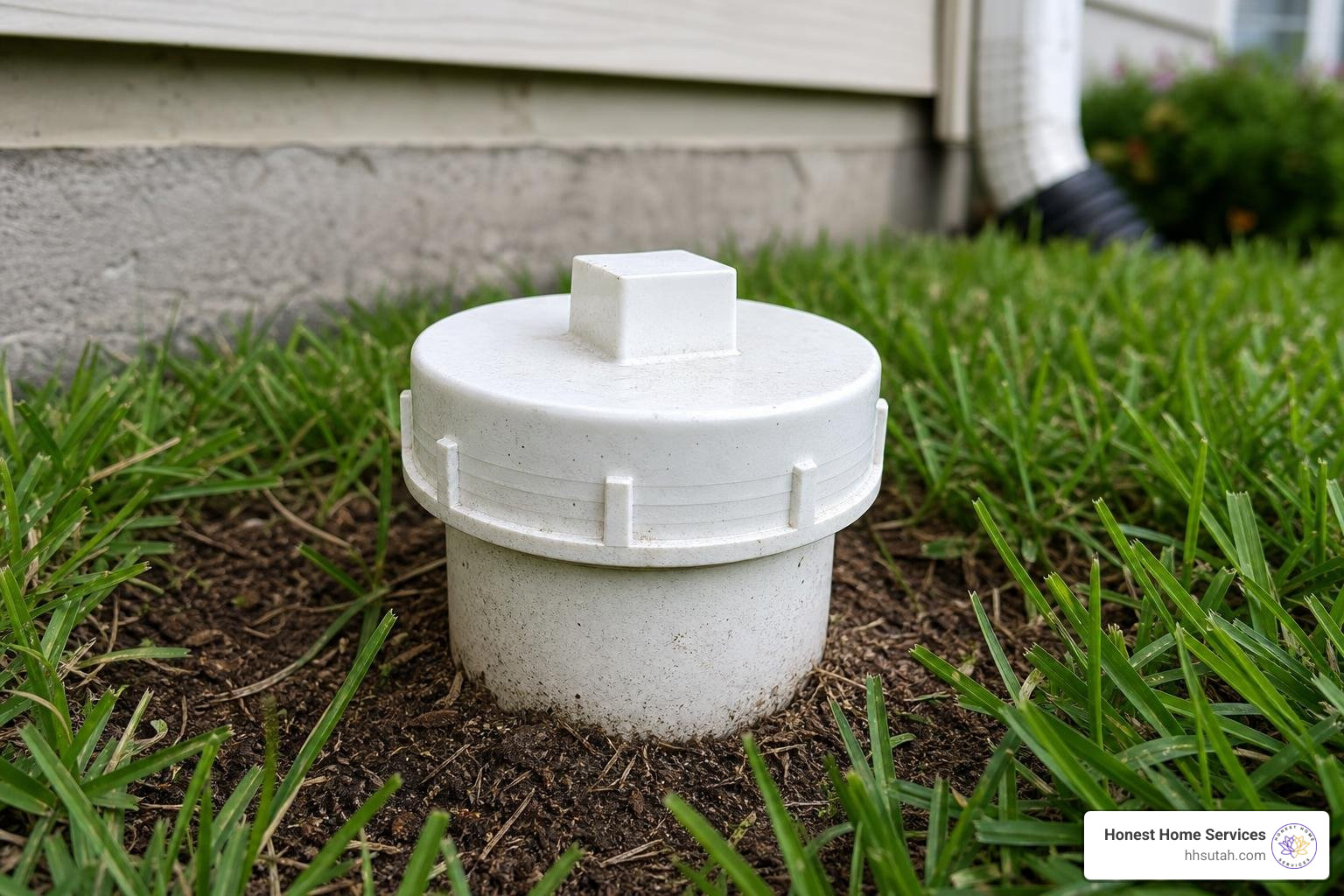 PVC sewer cleanout cap with a square threaded plug