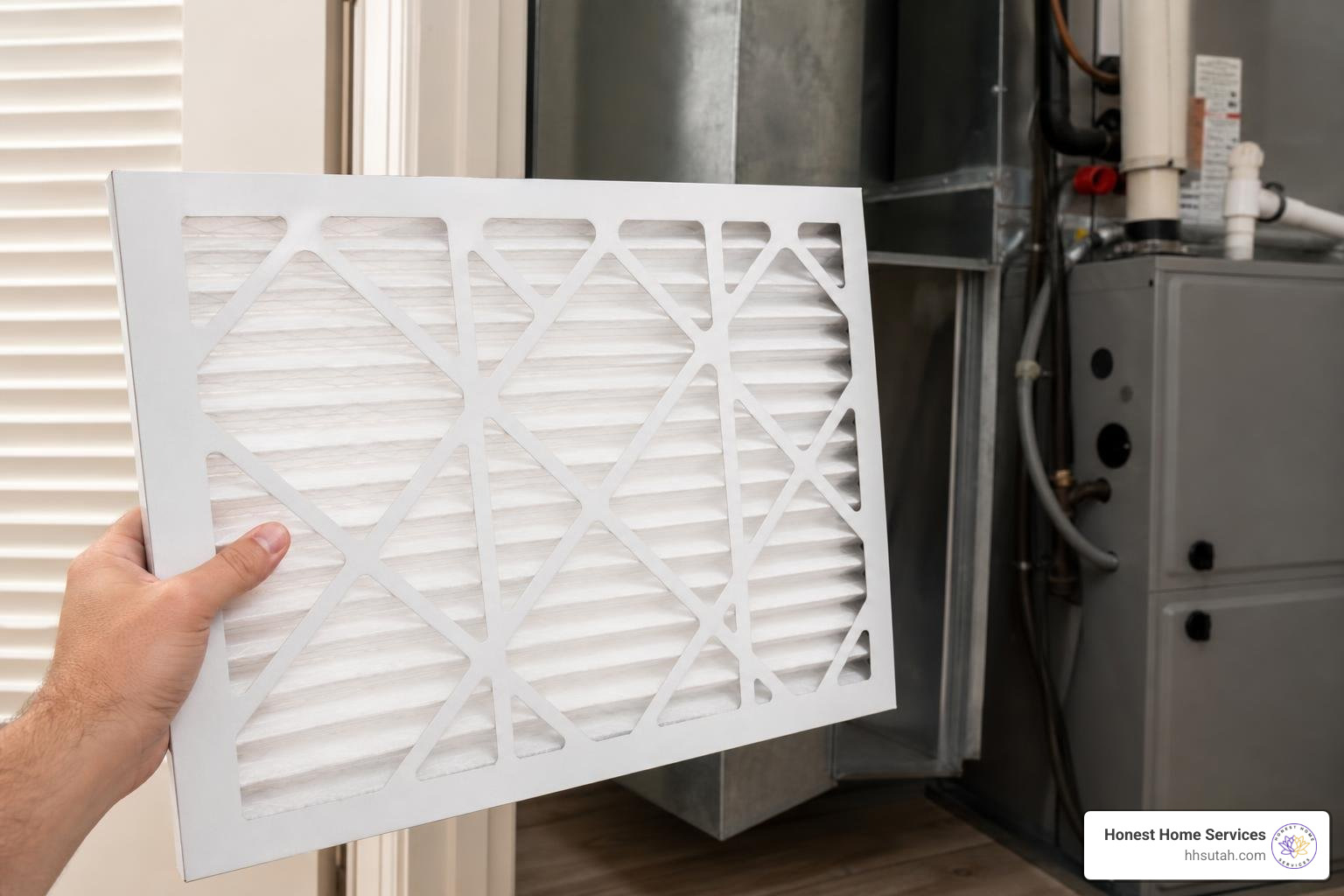 A clean high-efficiency pleated home HVAC air filter A clean high-efficiency pleated home HVAC air filter