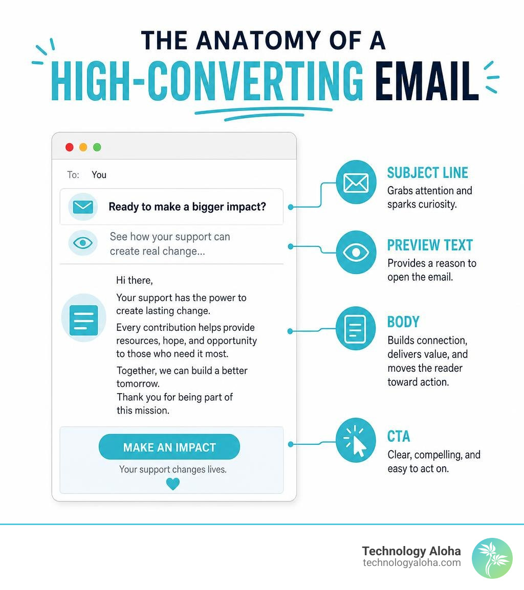 anatomy of a high-converting email infographic with subject line preview text body CTA infographic anatomy of a high-converting email infographic with subject line preview text body CTA infographic