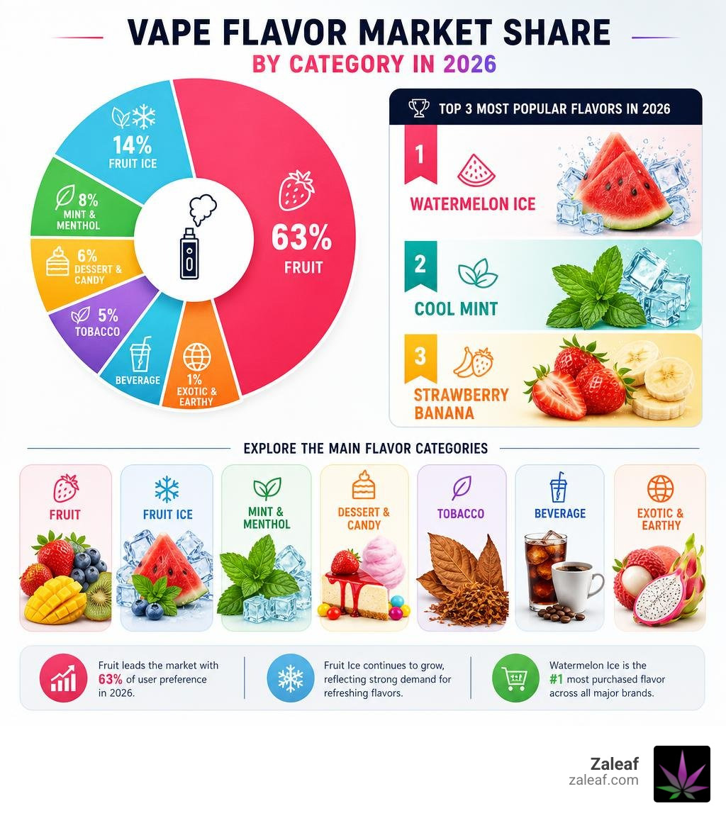 Infographic showing vape flavor category market share and top picks in 2026 infographic Infographic showing vape flavor category market share and top picks in 2026 infographic