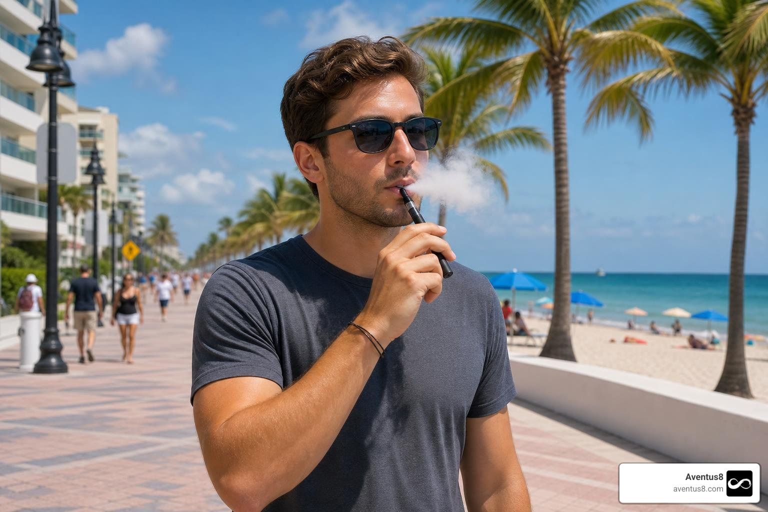 Vaping at ArtsPark at Young Circle in Hollywood, FL