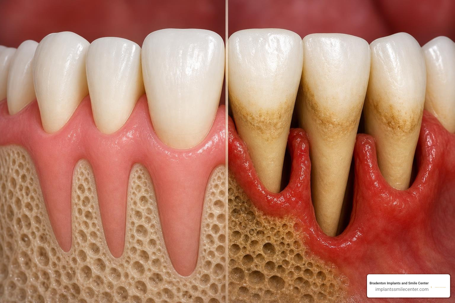 healthy gums vs periodontal pockets healthy gums vs periodontal pockets