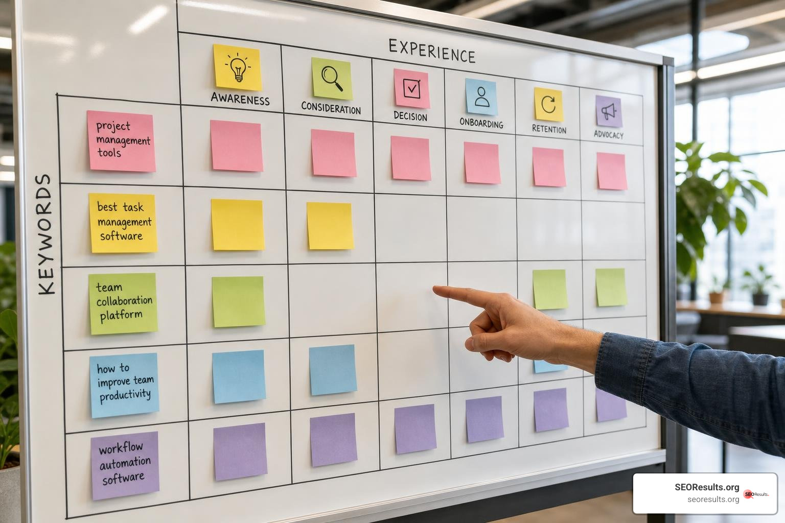 content gap analysis matrix mapping keywords and experience