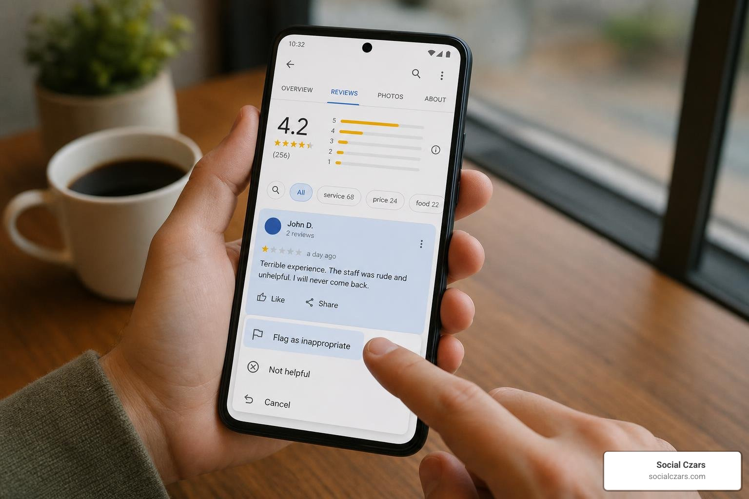 Step-by-step process of flagging a review on Google Business Profile Step-by-step process of flagging a review on Google Business Profile