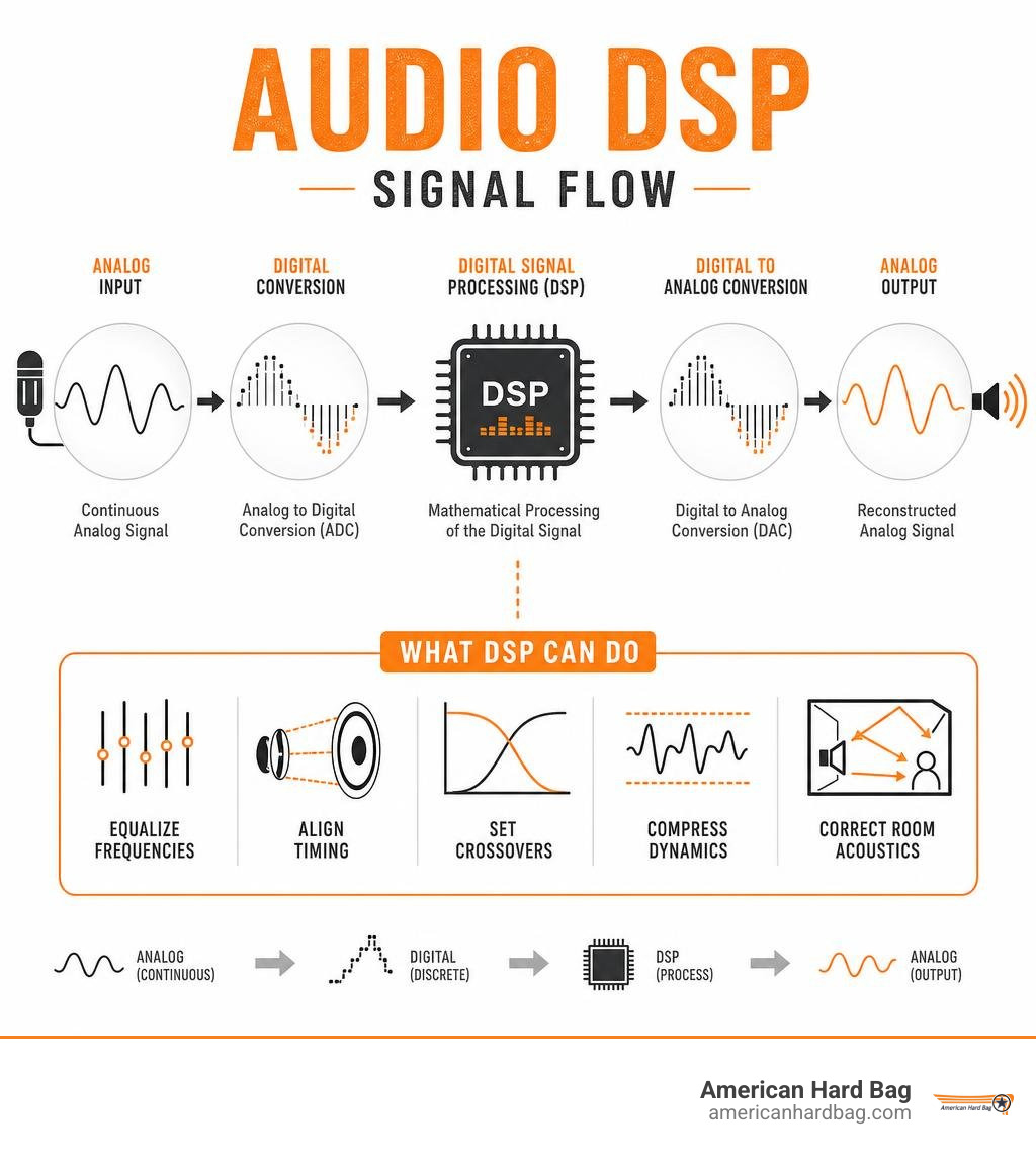 analog to digital to analog audio DSP signal flow infographic infographic