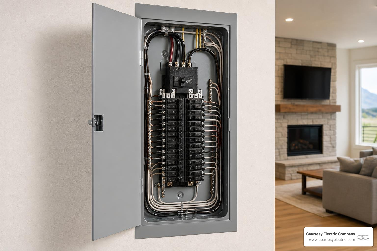 residential electrical panel in a modern Colorado home