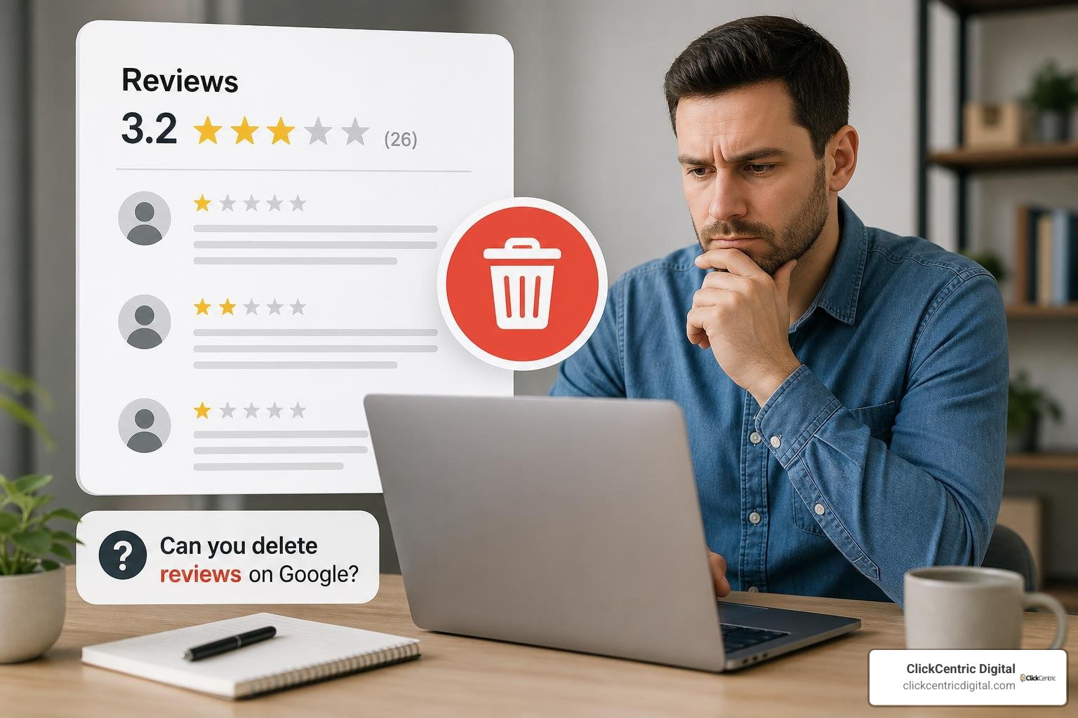 Screenshot of the Google Business Profile dashboard showing the reviews tab