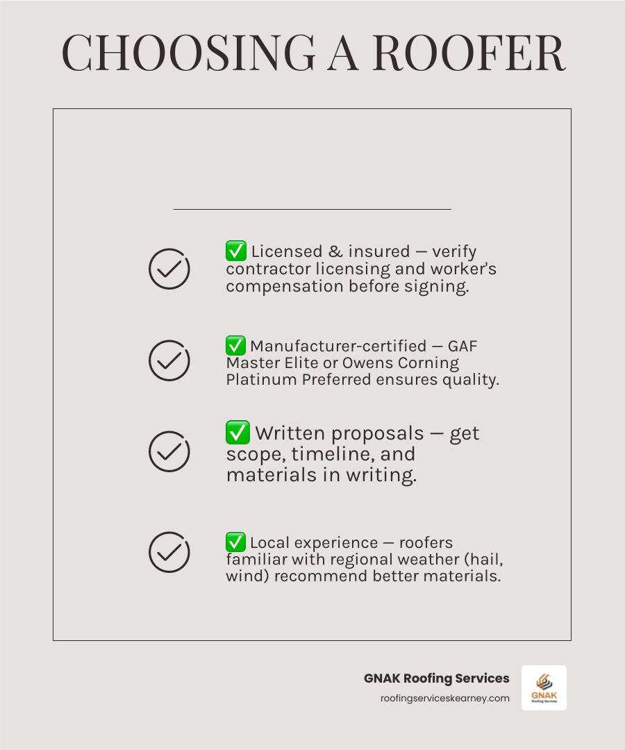 Infographic: How to choose asphalt shingle roofers — key checklist of licensing, certifications, warranties, and local Infographic: How to choose asphalt shingle roofers — key checklist of licensing, certifications, warranties, and local
