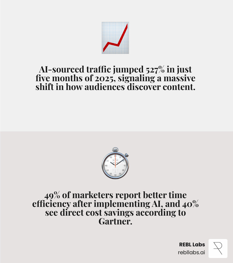 How AI marketing automation works: from traditional rules-based tools to autonomous AI agents infographic