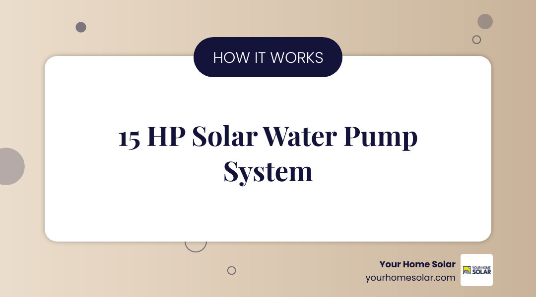 Infographic showing 15 HP solar pump system components, costs, and how solar water pumps work infographic Infographic showing 15 HP solar pump system components, costs, and how solar water pumps work infographic
