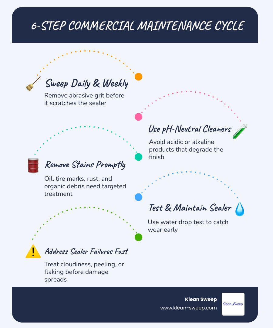6-step commercial stained concrete maintenance cycle infographic infographic 6-step commercial stained concrete maintenance cycle infographic infographic