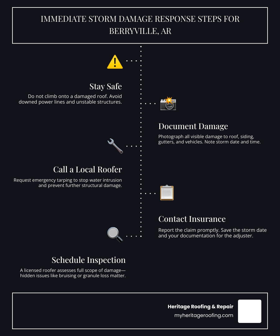 Immediate storm damage response steps for Berryville AR homeowners infographic infographic Immediate storm damage response steps for Berryville AR homeowners infographic infographic