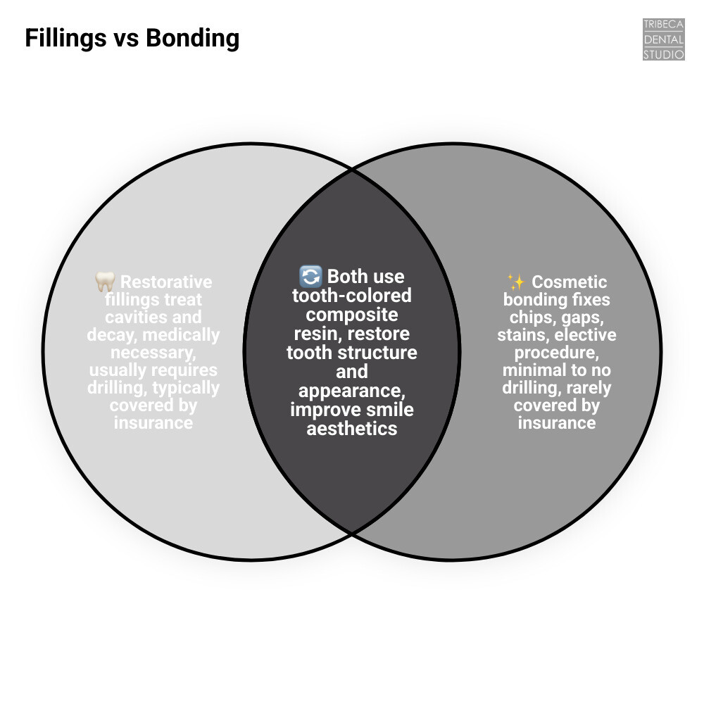 dental bonding vs filling comparison infographic showing purpose, procedure, cost, and lifespan infographic dental bonding vs filling comparison infographic showing purpose, procedure, cost, and lifespan infographic