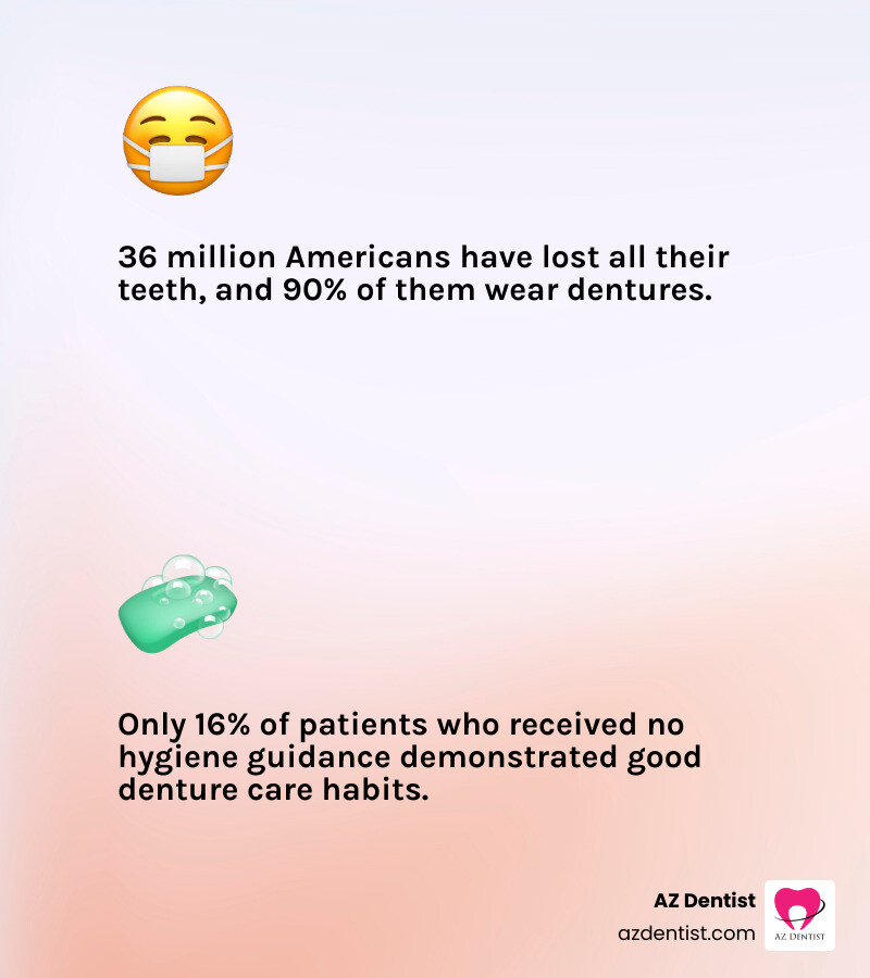Infographic showing the impact of poor denture hygiene on oral and overall health infographic Infographic showing the impact of poor denture hygiene on oral and overall health infographic