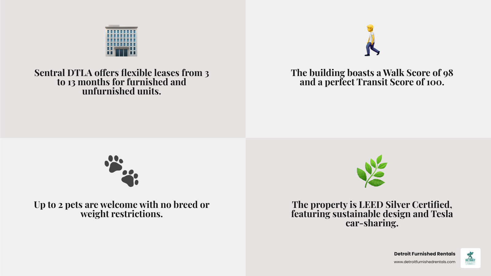 Key benefits of flexible leasing at Sentral DTLA infographic infographic