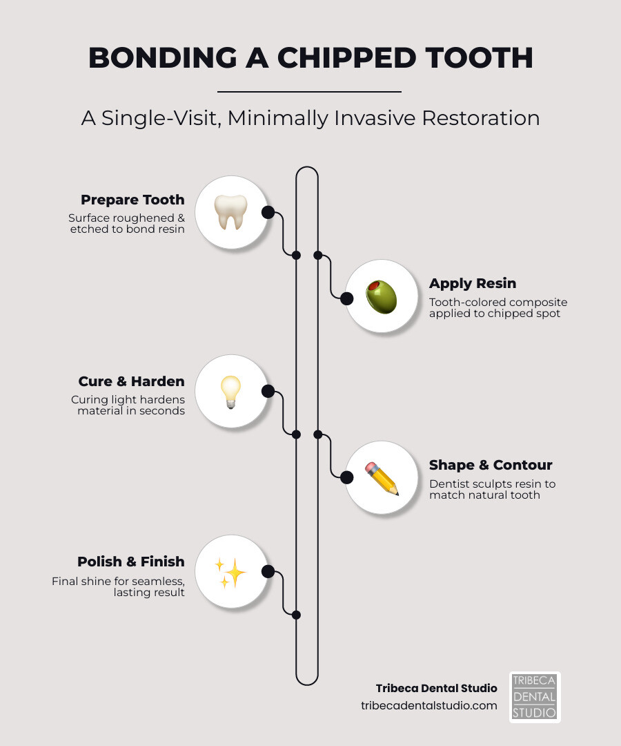 Dental bonding process overview infographic: steps, cost, lifespan, and pros vs cons infographic