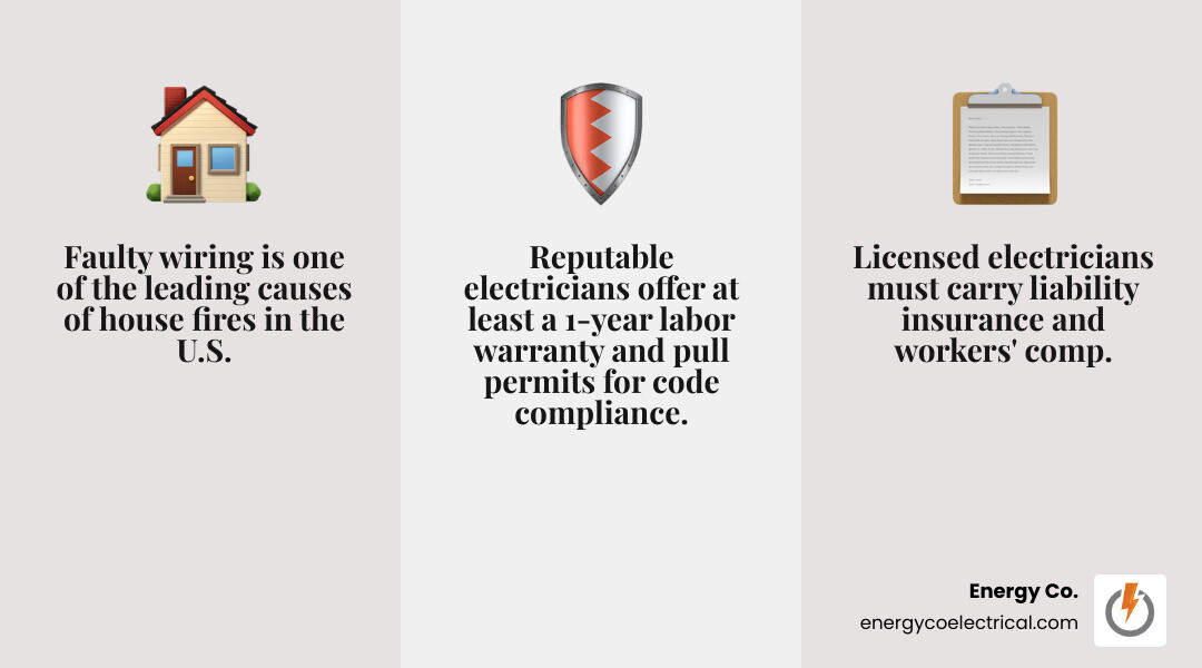 how to choose a licensed electrician near you - key criteria checklist infographic infographic