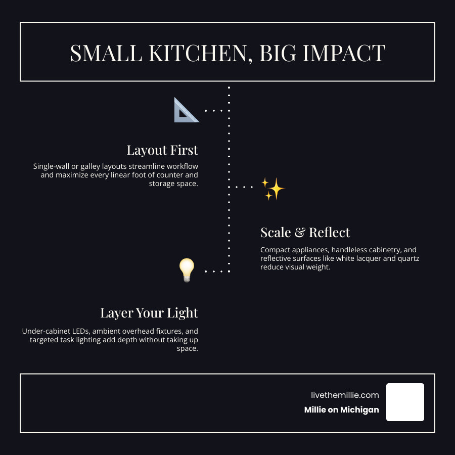 Key zones and strategies for modern small apartment kitchen design infographic infographic Key zones and strategies for modern small apartment kitchen design infographic infographic