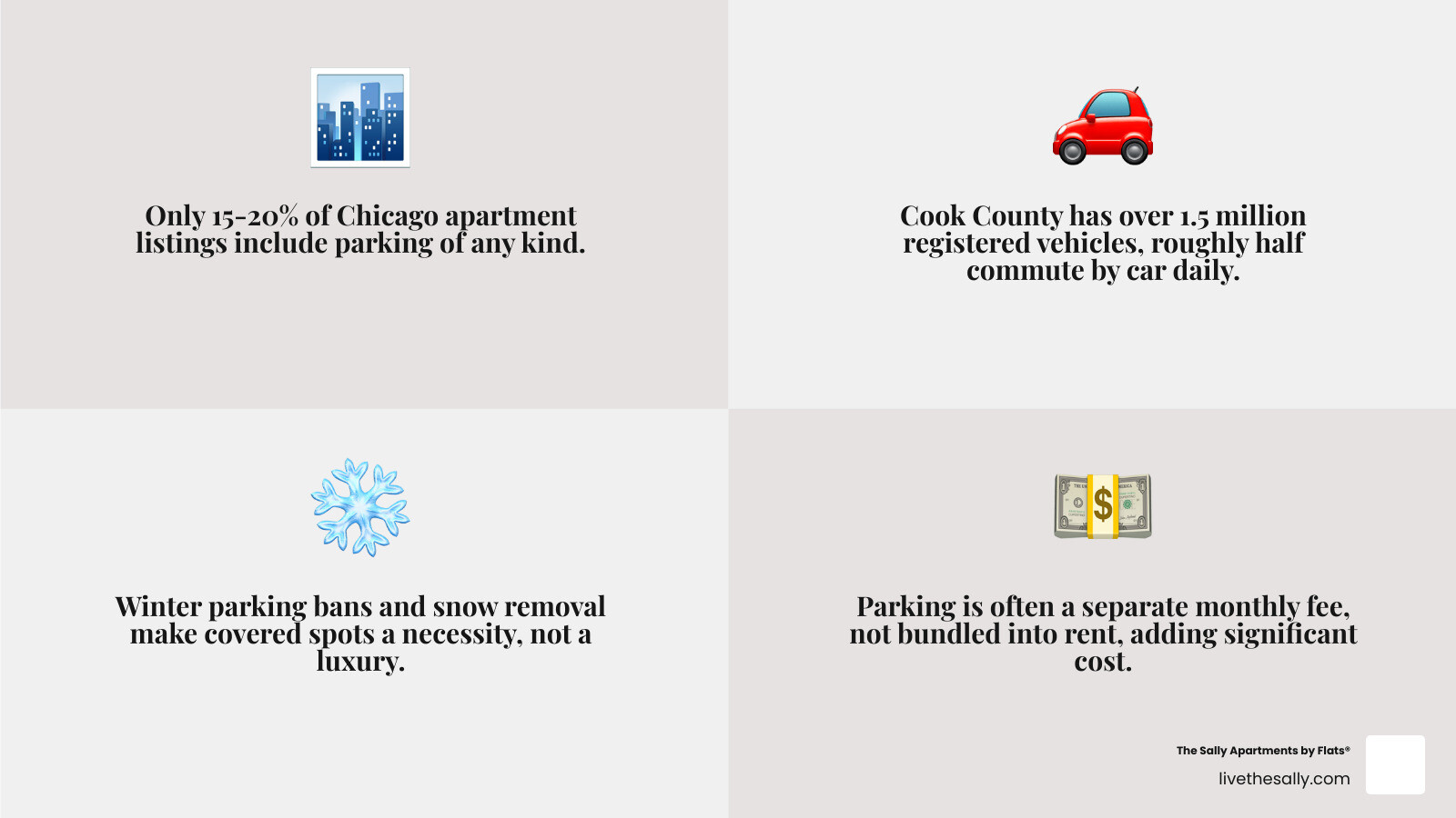 Chicago apartment parking options by type, cost range, and neighborhood availability infographic infographic Chicago apartment parking options by type, cost range, and neighborhood availability infographic infographic