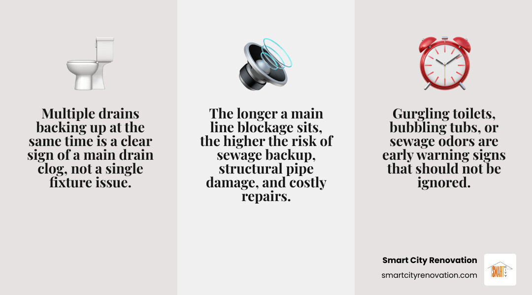 infographic showing tree trunk and branch plumbing analogy with main drain clog warning signs infographic infographic showing tree trunk and branch plumbing analogy with main drain clog warning signs infographic