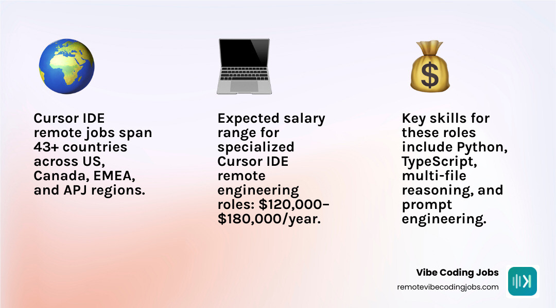 Overview of Cursor IDE remote jobs and key hiring trends in 2026 infographic