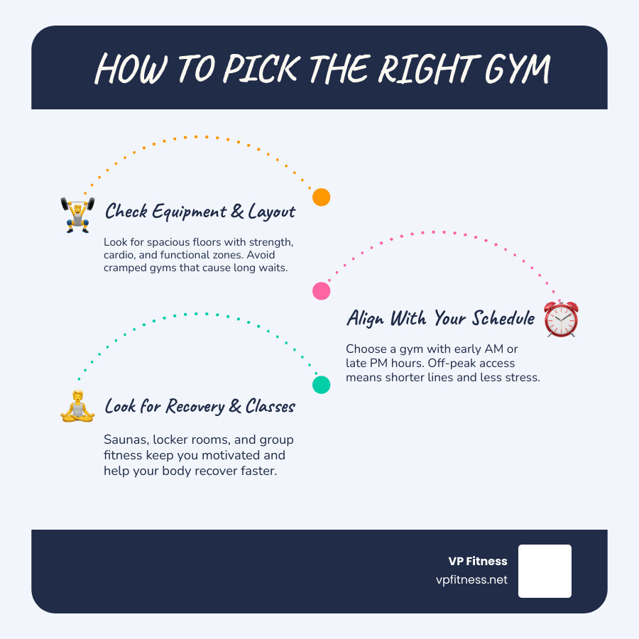 infographic showing peak gym hours, crowd levels by time of day, and key gym selection criteria infographic infographic showing peak gym hours, crowd levels by time of day, and key gym selection criteria infographic