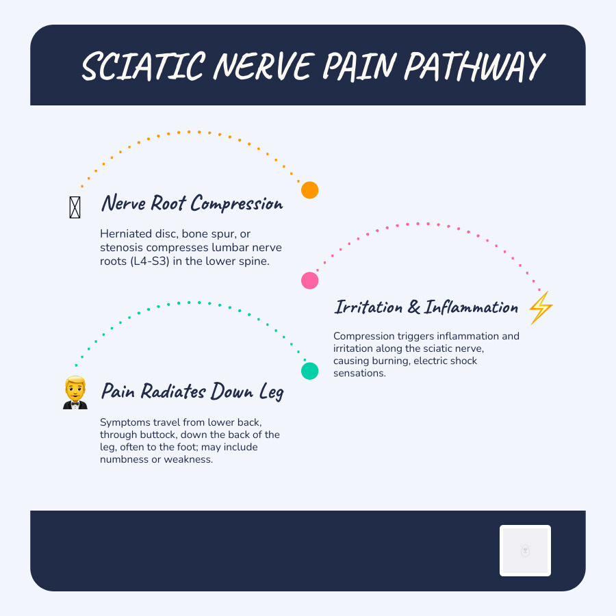 Sciatic nerve pathway infographic