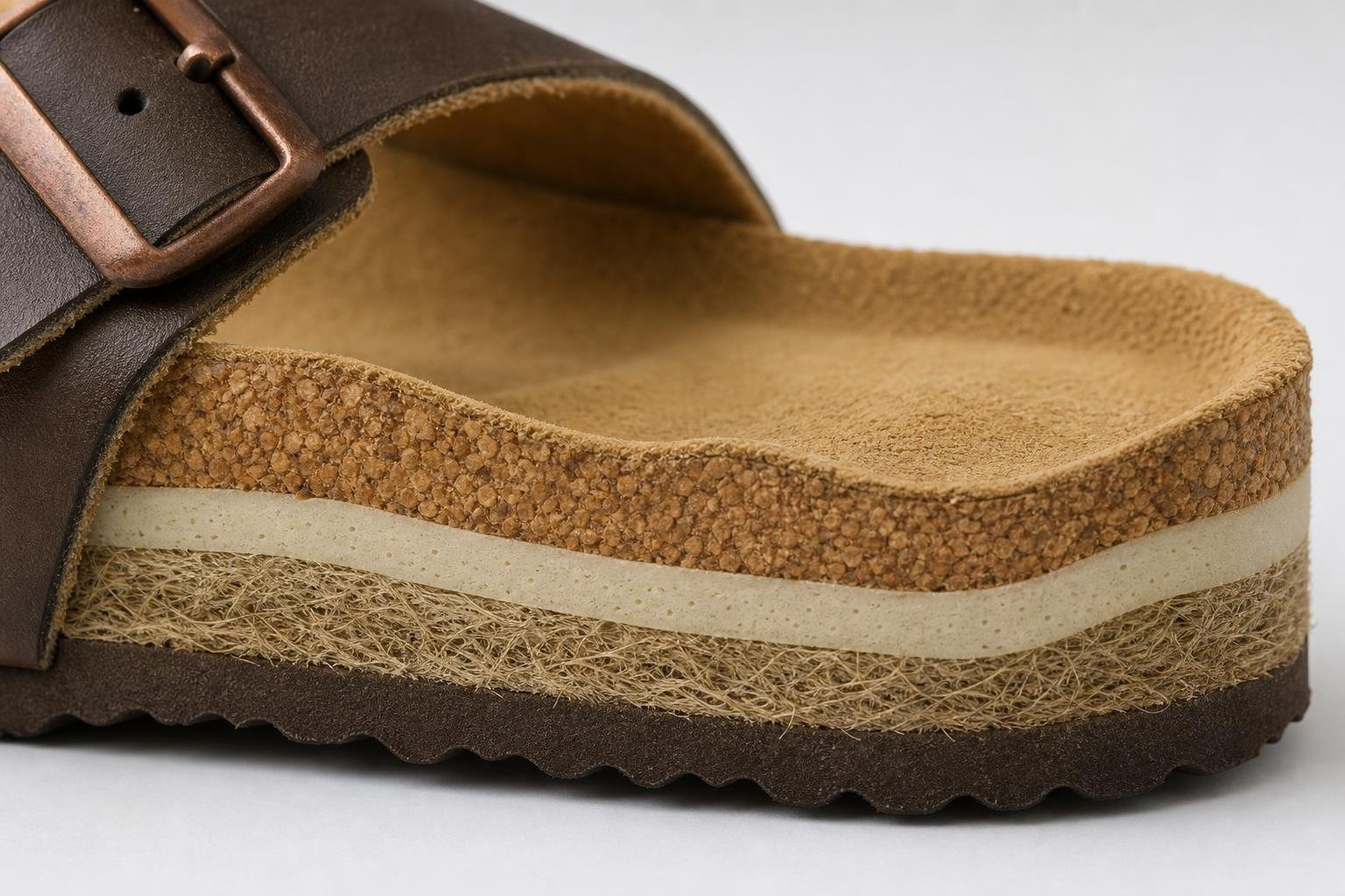 Anatomical layers of a Birkenstock sole