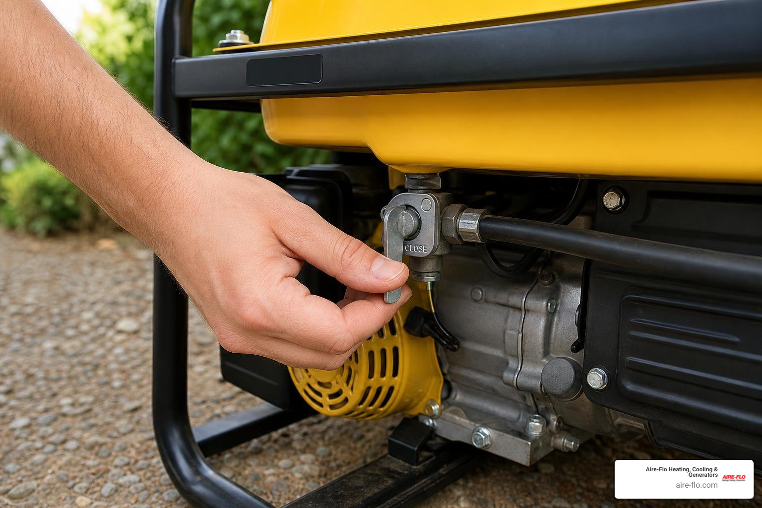 checking the fuel valve on a portable generator checking the fuel valve on a portable generator