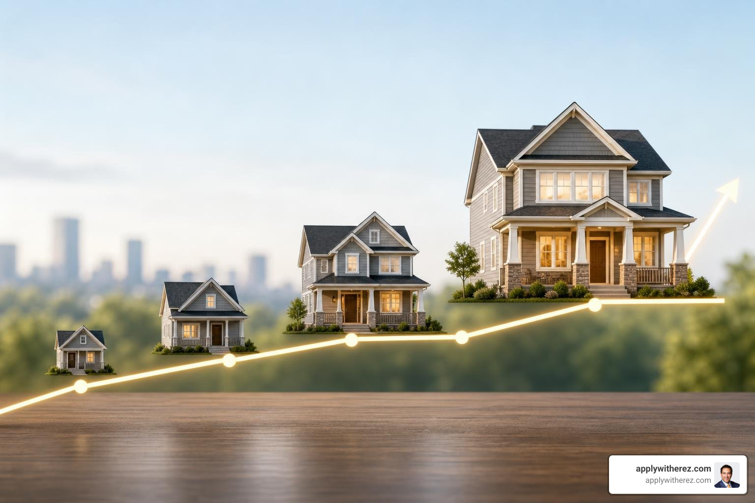 A graphic showing home equity growth over time as the loan-to-value ratio drops